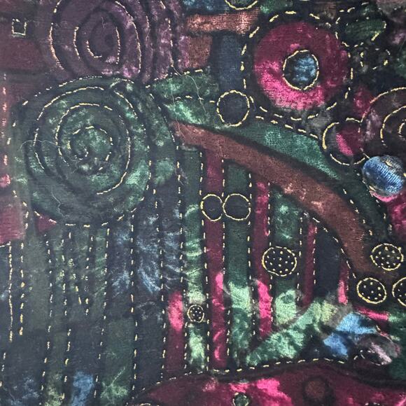 Vintage USA Katie Brooke Velour Embroidered Holiday Party Women’s Vest Size 10 - Picture 2 of 8